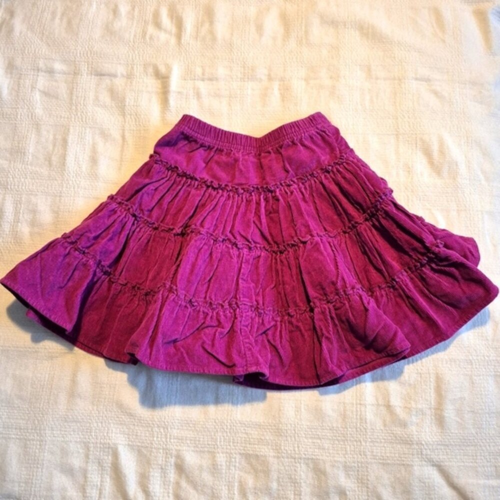 Hanna Andersdon girls size 110 or 5 purple corduroy tiered circle skirt VGUC